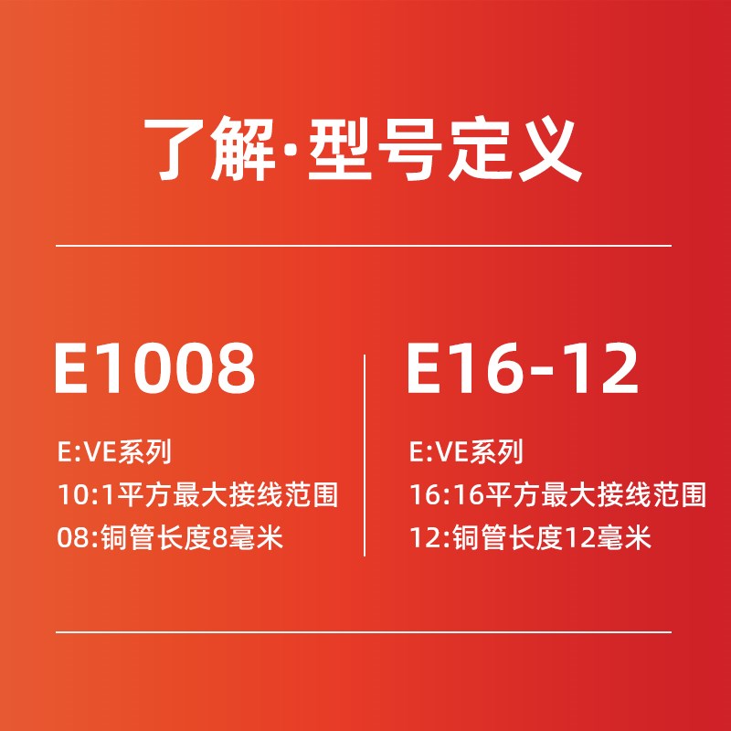 接线端子针型紫铜插头圆柱压线0510/2510/1518/08冷压管型线鼻子