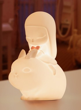 贾晓鸥可米生活白夜s童话猫将军好梦灯小夜灯发光摆件