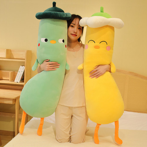 小鸡玩偶抱枕女生睡觉毛绒玩具公仔柔软抱睡Q长条枕夹腿大娃娃