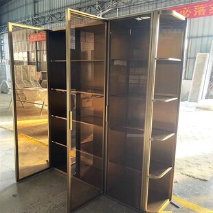 简约极窄门框酒柜l 酒店酒窖茶庄模型柜金属餐柜不锈钢展示柜