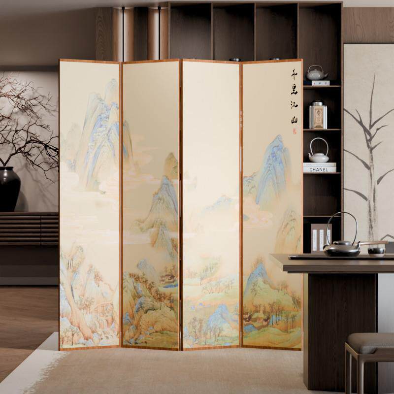 中式屏风隔断客厅折叠移动入户遮挡简约现代室内酒店房间仿古推拉