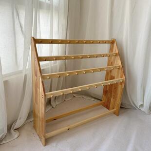 幼儿园实木毛巾架 落地式可移动毛巾架 浴室免打孔架子衣帽挂架