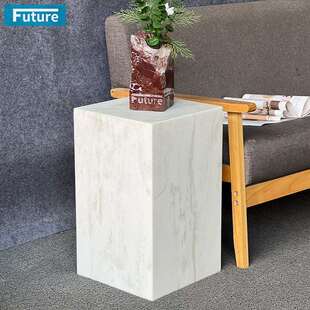 简约轻奢天然大理石角几现代茶几沙发边柜边几方几卡里冰玉边桌