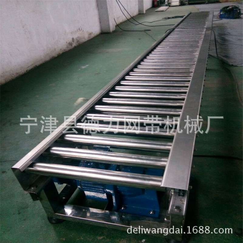 无动力滚筒流水线辊筒传送带输送机不锈钢托辊地滚线自动滚筒线
