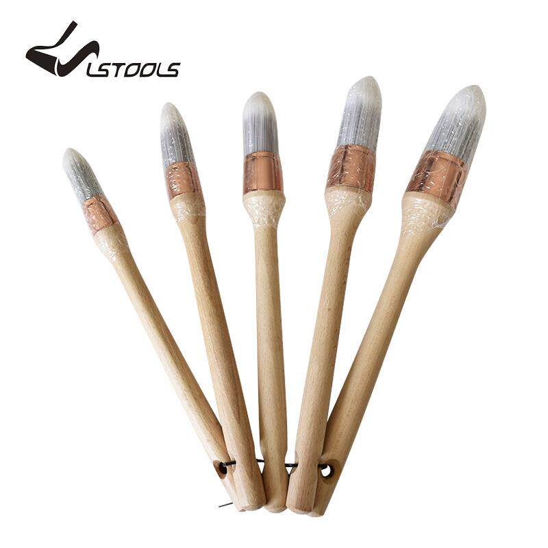 木柄油漆刷尖头圆头油漆刷缝隙勾缝拐角刷漆涂料长柄刷子厂家