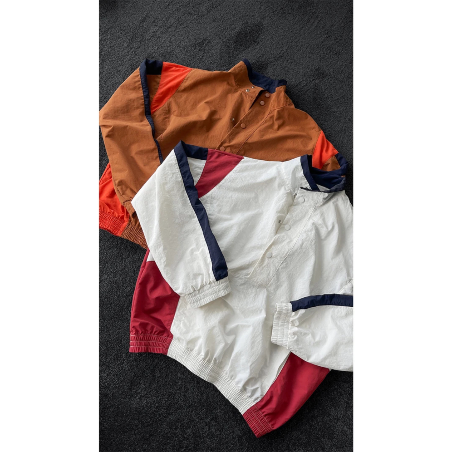 2026年春季新款撞色立领夹克男士简约百搭休闲风潮流男生夹克外套