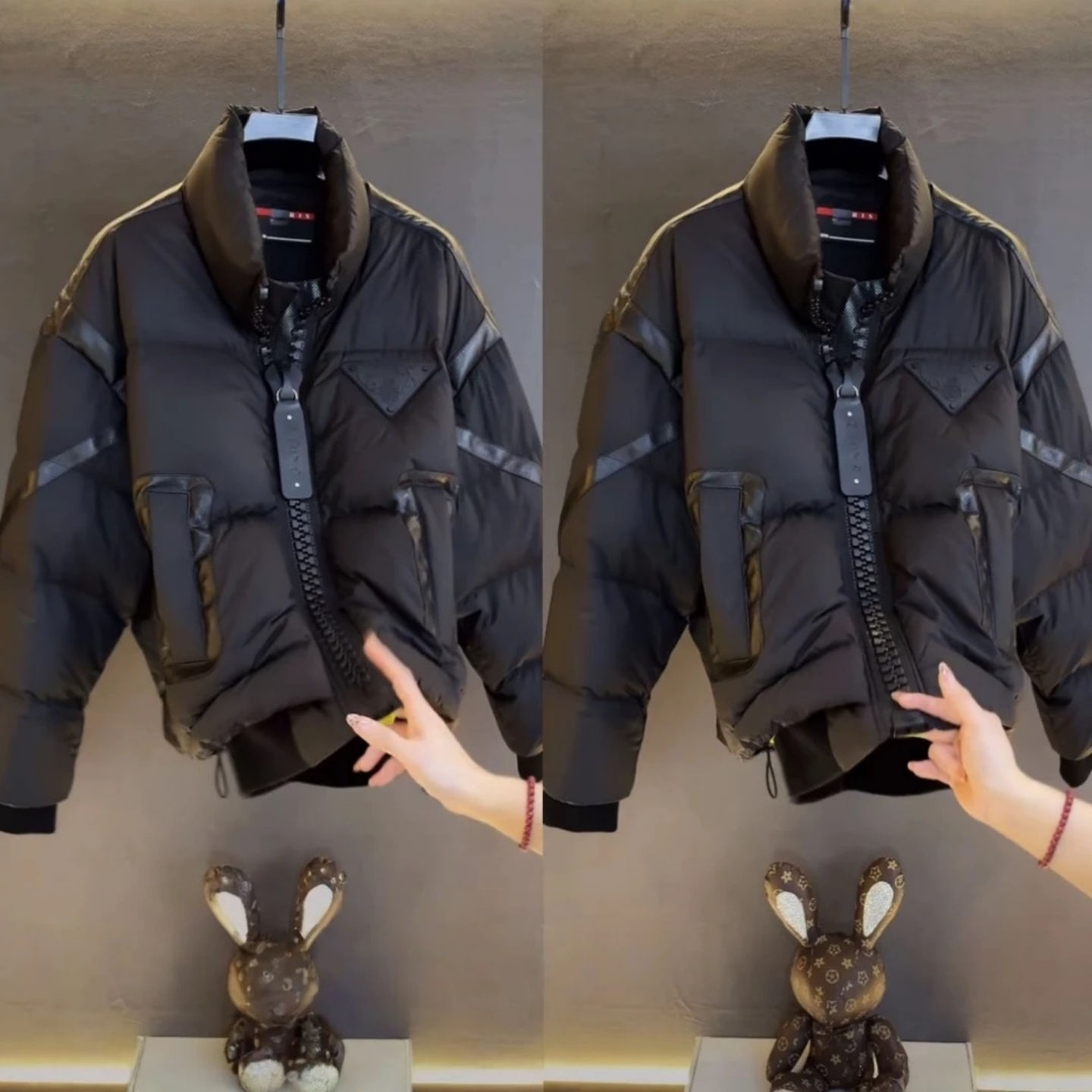 冬季轻奢立领大拉链黑色酷帅棉服外套男士工装风时尚高级感棉袄潮