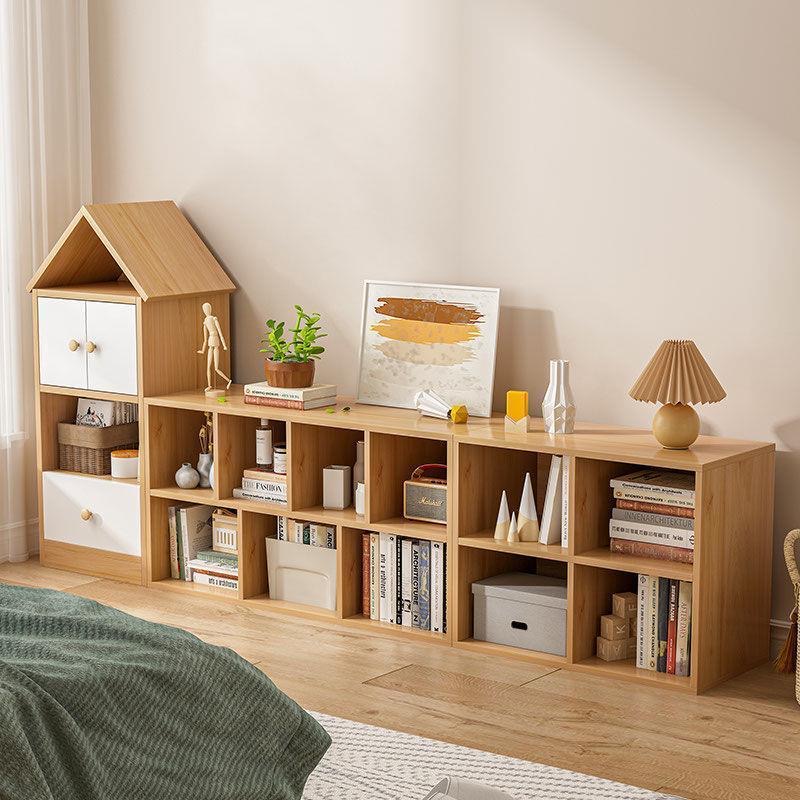 新疆包邮儿童书架落地置物架靠墙不占空间分层隔板家用收纳储物柜