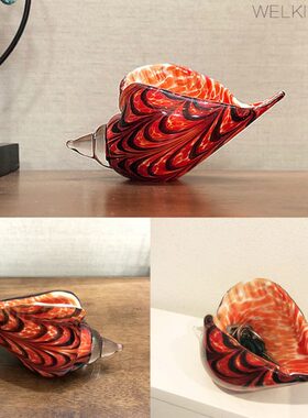 客厅的门口摆件收纳玄关放摆件大海螺创意家居家居装饰品琉璃钥匙