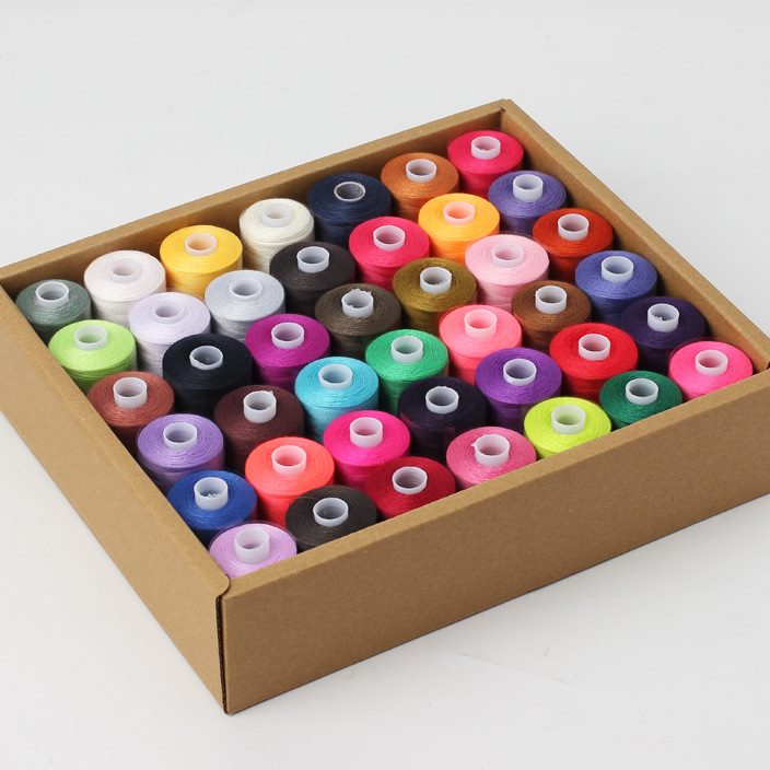 .1000码手缝线缝纫机线针线涤纶线402缝纫线盒装 家用42线轴套装