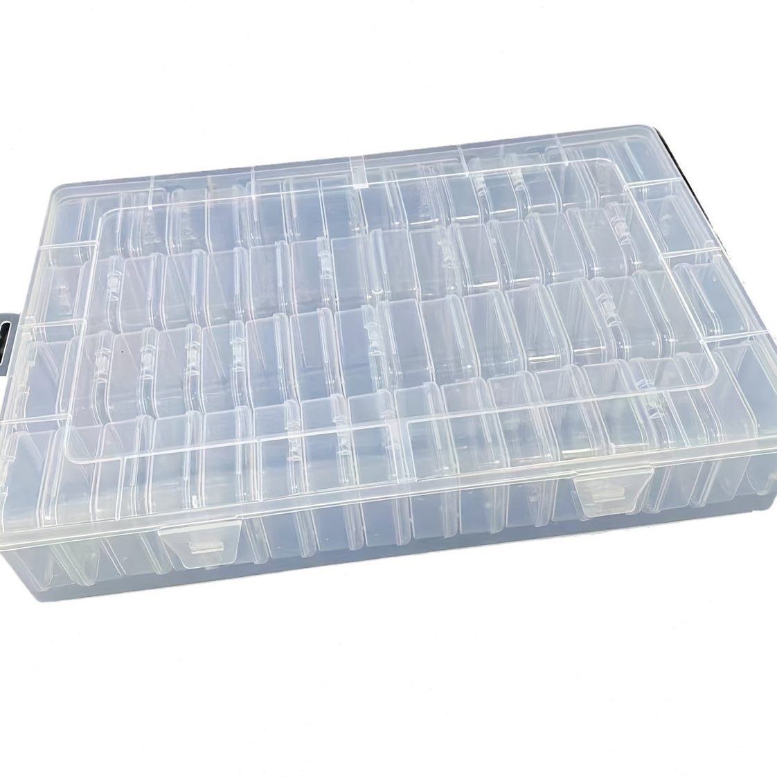 .64格5.5塑料小方盒杂物桌面整理收纳盒大容量家用饰品分装收纳盒