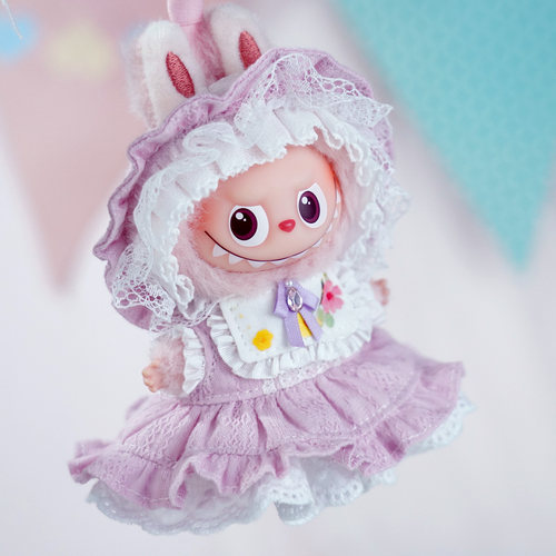 拉布布LABUBU4.0四代蕾丝裙娃衣