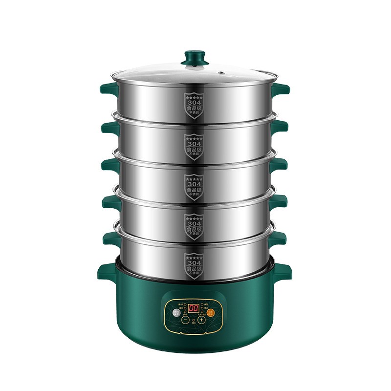 电蒸锅多功能家用大容量三层电蒸笼预约定时多层蒸馒头智能蒸煮锅