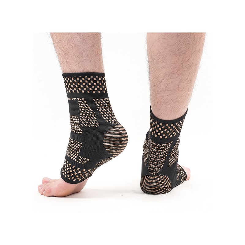 铜纤维运动组合套装护膝护踝护手针织弹力铜离子运动护具