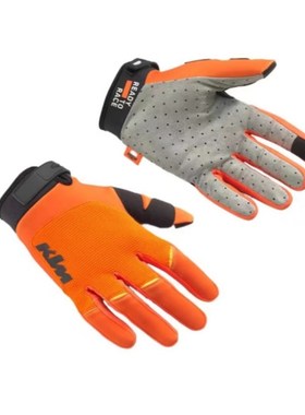 2023款KTM橙色动力越野摩托车骑行手套可触屏防滑耐磨长指手套