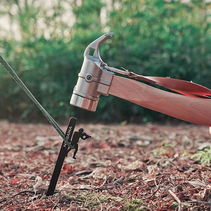 NOBANA户外不锈钢锤榉木手柄紫铜锤野营多功能帐篷天幕地钉锤子