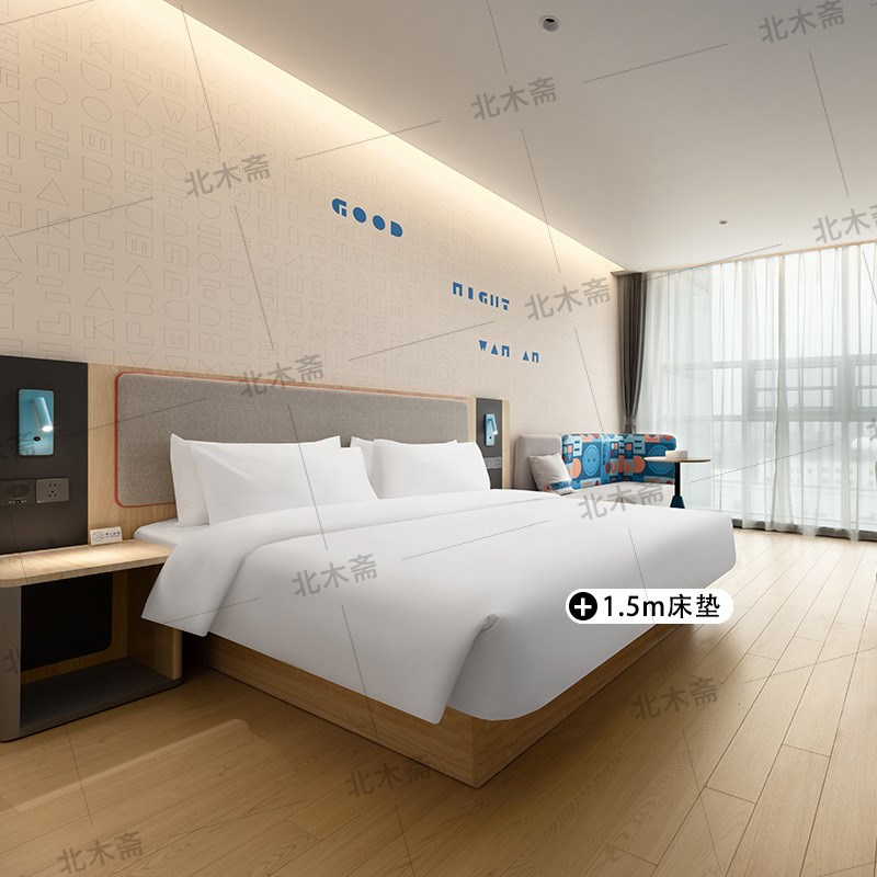 如家4.0酒店家具标间全套定 制民宿公寓式客房床箱翻新宾馆双床房