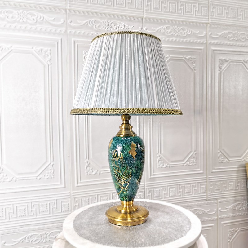 新中式复古陶瓷台灯创意设计室内客厅酒店卧室书桌装饰灯现货