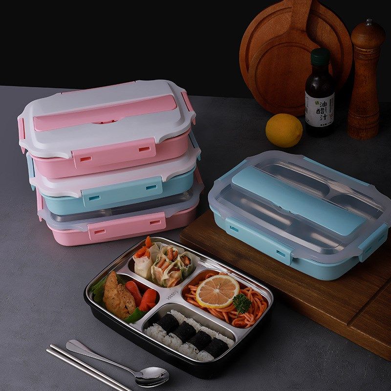 304不锈钢饭盒学生分隔型上班族便携分格成人便当盒餐盒可印logo,餐饮具,保鲜盒,淘宝优惠券,粉丝福利购,淘宝优惠卷