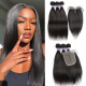 200g hair set with Natural color bundles closure straight