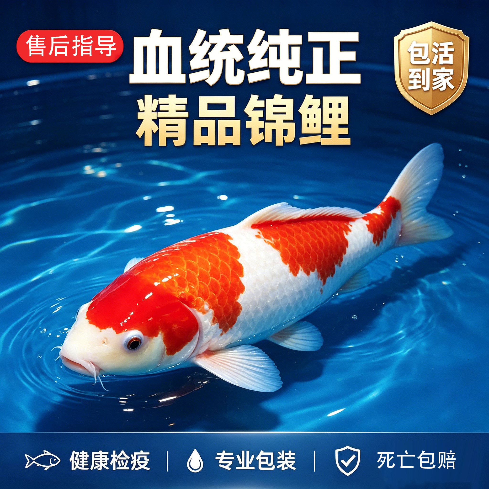 水宠红白三色锦鲤鱼苗纯种好养