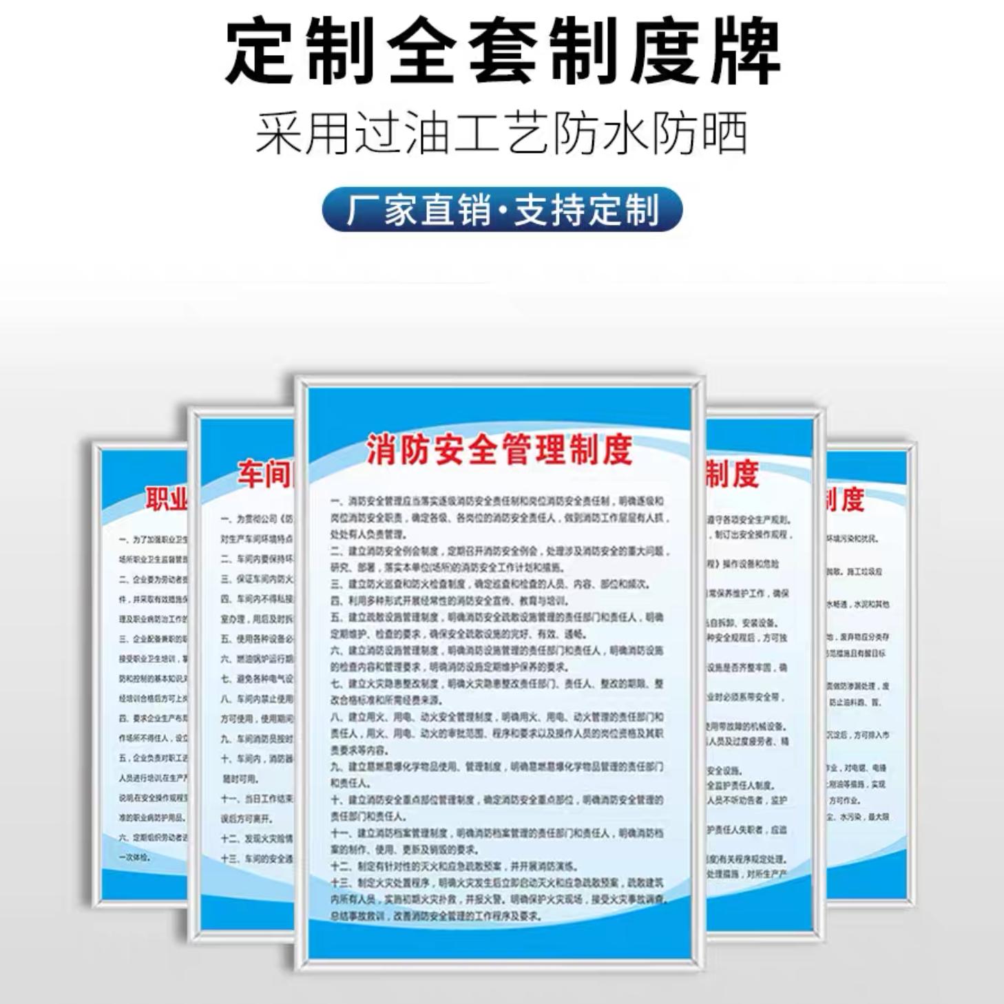车间设备安全操作规程机械设备生产标识牌工厂管理切割机制度消防
