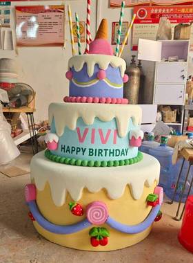 蛋泡塑沫模型户外现货雕仿真蛋糕型装大饰美T50469陈道具模具糕多