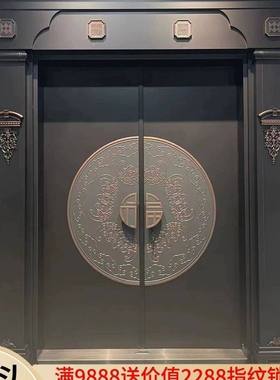 铜门别墅大门双开门农村自建房纯铜镀铜对开子母入户门铸铝门定制