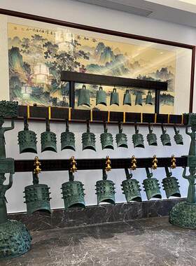 曾侯乙编钟摆件 湖北省博物馆青铜器随州编钟乐器一套定音可演奏