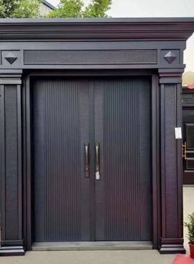 仿铸铝门别墅大门防爆铸铝门双开四开入户防盗仿铜门锌合金卡门