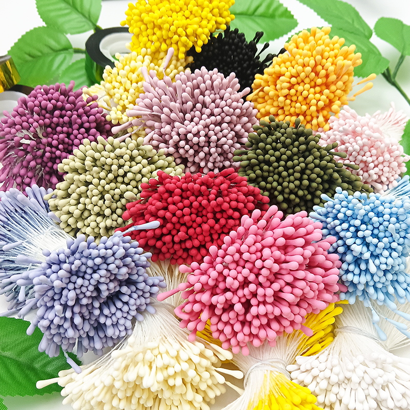 仿真花蕊花芯雪纺哑光火柴头花心