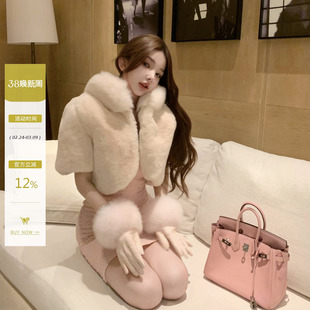 bewithRosey【财阀千金】进口獭兔狐狸毛领双色皮草