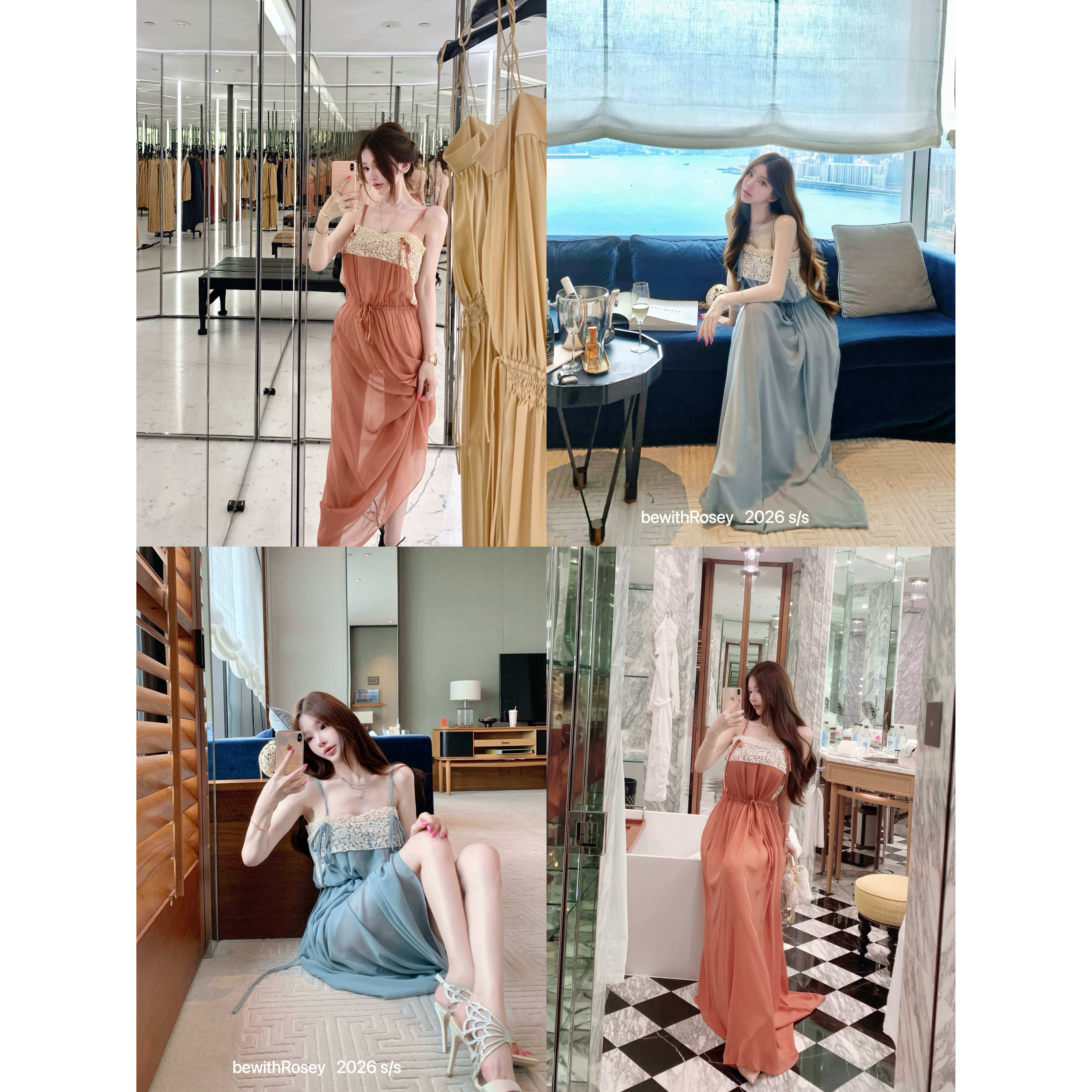 bewithRosey【Y*L私服线】yb5w+ 26新色蕾丝吊带长裙