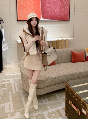 bewithRosey【清潭艺高】百搭杏色含羊毛保暖百搭包臀半身裙