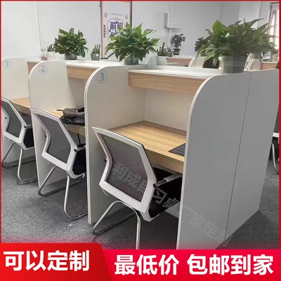 自习室学习桌子封闭沉浸式共享大学生考研自修图书馆桌椅组合定制