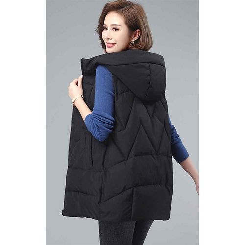 时尚连帽马甲女2022年秋冬新款简约百搭中年妈妈装气质显瘦外套潮