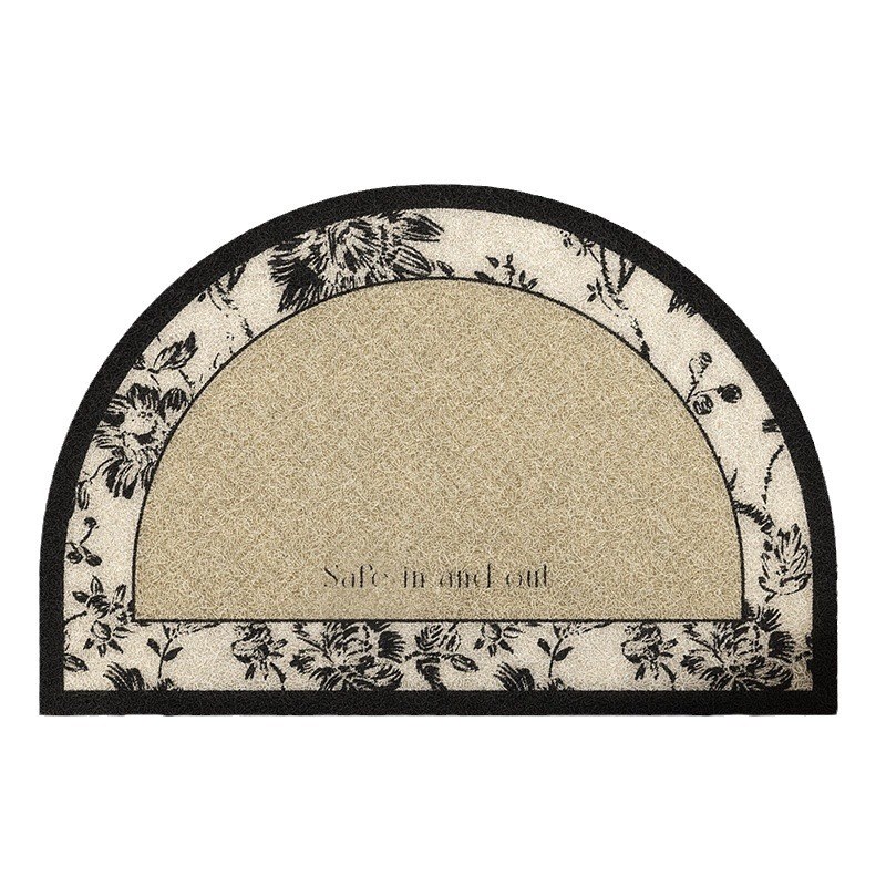 复古奶油风丝圈入户地垫法式高级感地毯玄关进门门口耐脏脚垫