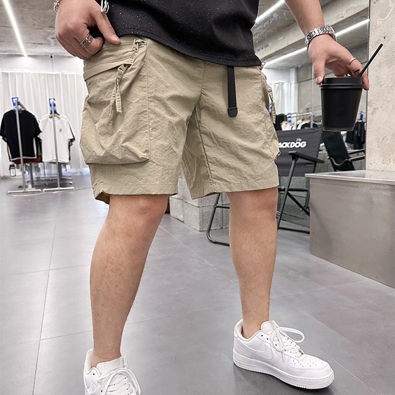 夏季新款短裤男个性纯色大口袋薄款宽松休闲裤子青年工装风五分裤