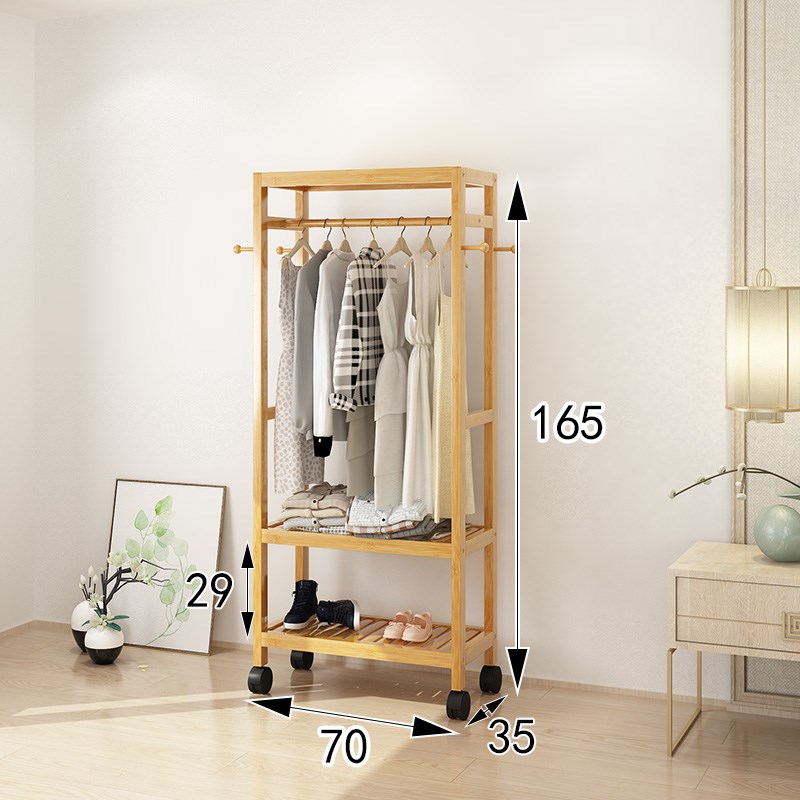晾衣架子落地式卧室内家用竹制实木制凉客厅置物挂晒木质竹子