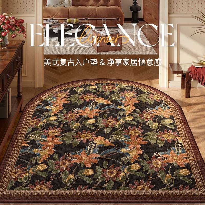 美式复古地垫入户门玄关高级感脚垫防滑耐脏免打理进门门口脚踏垫