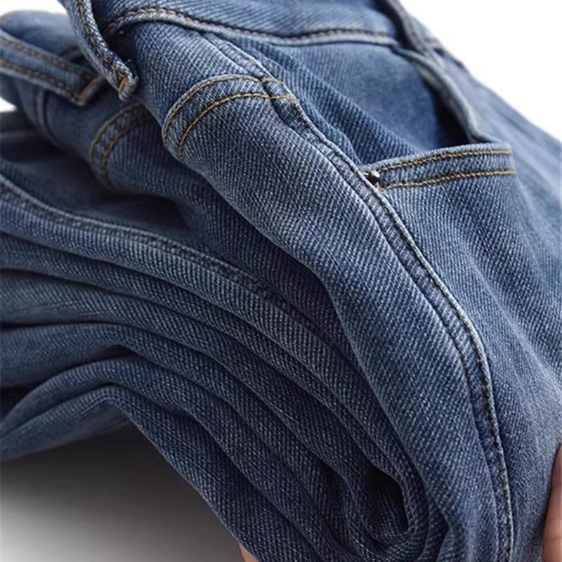 加绒加厚高腰直筒牛仔裤女大码2023冬季新款胖妹妹显瘦萝卜老爹裤