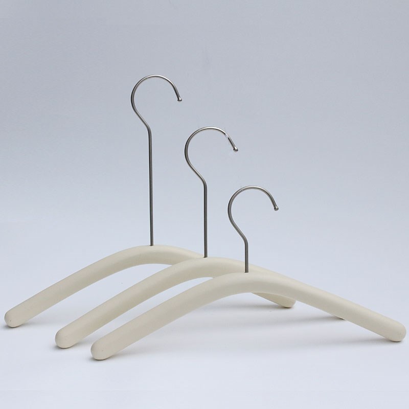 服装店专用儿童奶白色实木衣架无痕挂板婴幼儿宝宝童装衣撑子裤夹