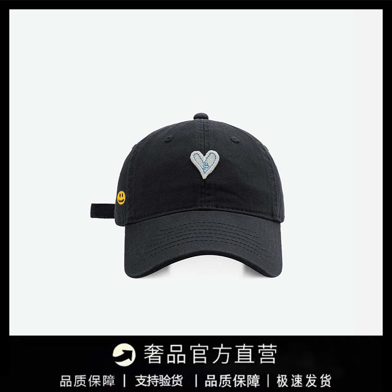 【一折专区】DREW SEEW笑脸帽子爱心刺绣棒球帽男女百搭鸭舌帽子图片
