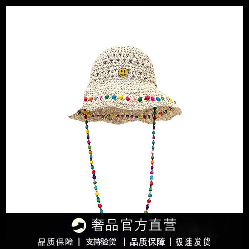 【一折专区】DREW SEEW 笑脸女款大帽檐遮阳渔夫帽百搭可折叠帽子