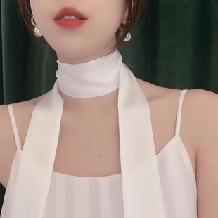 高级感脖颈带小领巾围巾女长条丝巾颈饰飘带腰带发带丝带搭配衬衫