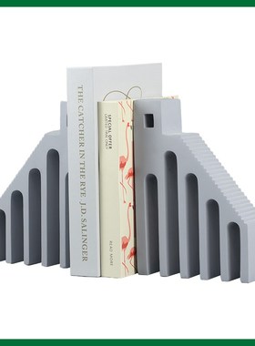 现代简约书房桌面书档摆件样板间售楼处博古架书柜V办公室书靠摆