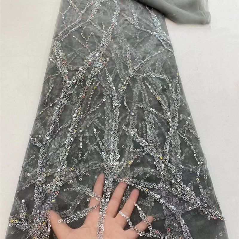 轻奢蕾丝5码网纱面料珠管重工珠片植物树枝刺绣礼服亮片服装布料,纺织面料/辅料/配套,面料/布类,淘宝优惠券,粉丝福利购,淘宝优惠卷