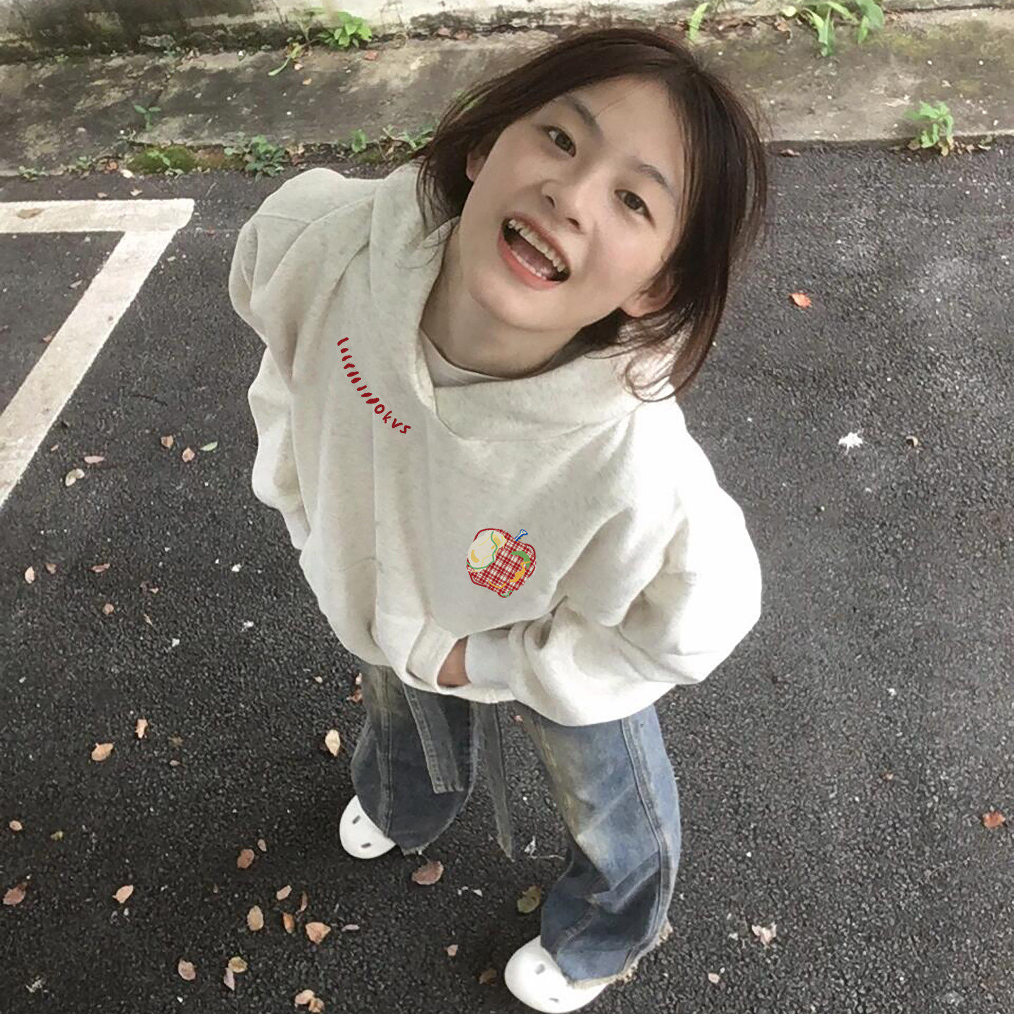 纯棉灰色连帽卫衣女款2026新款小个子秋冬宽松慵懒风加绒加厚外套