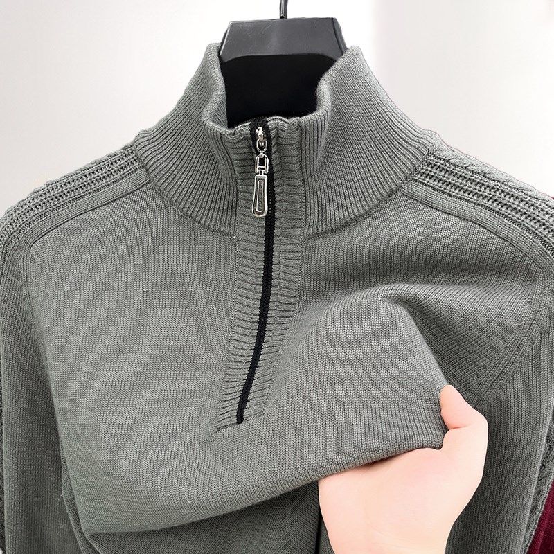 半拉链高领男士羊毛衫冬季新款休闲高端加厚保暖打底针织衫男上衣,男装,针织衫/毛衣,淘宝优惠券,粉丝福利购,淘宝优惠卷
