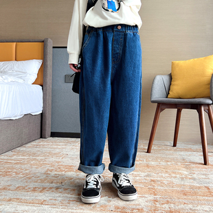 长裤 女童牛仔裤 女大童洋派时髦简约宽松纯棉老爹裤 r新款 2023秋装
